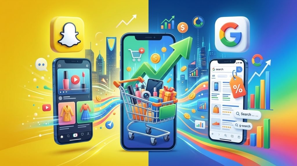 مقارنة بسيطة بين إعلانات سناب شات وجوجل للمتاجر - DigiCraft